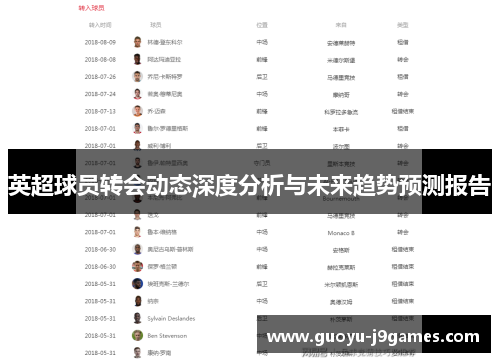 英超球员转会动态深度分析与未来趋势预测报告